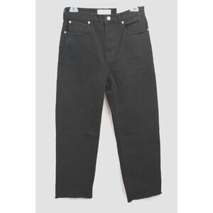 Everlane Women Jeans The Way High size 27 Black Stretch Raw Hem Straight Leg